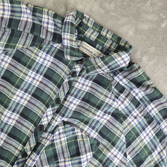 Urban Outfitters Shirt Womens Small Green White Plaid Flannel Oversized Boxy - Picture 5 of 12